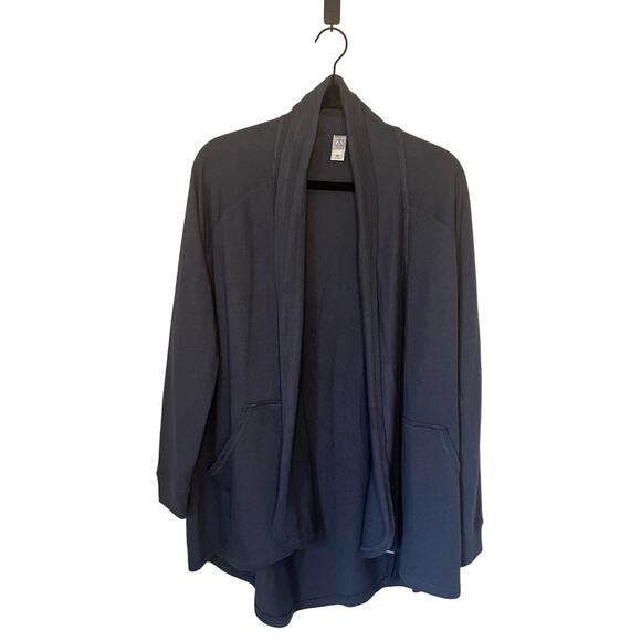 NWOT Alternative Apparel Knit Zen Blazer Wrap Light in Navy Blue Women's sz. M - Picture 1 of 7